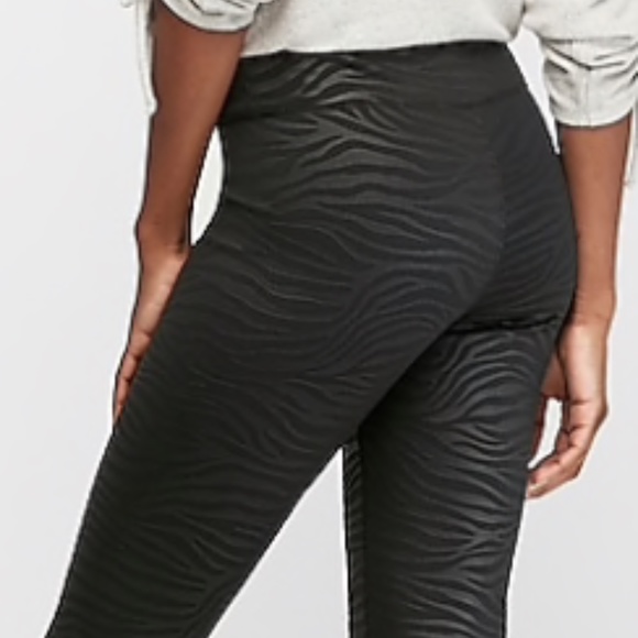 Express Pants - Express High Waisted Zebra Embossed Ankle Leggings